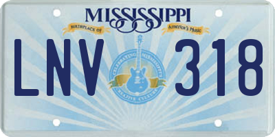 MS license plate LNV318