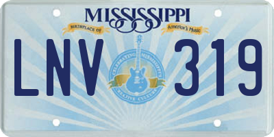 MS license plate LNV319