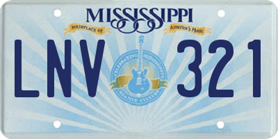 MS license plate LNV321