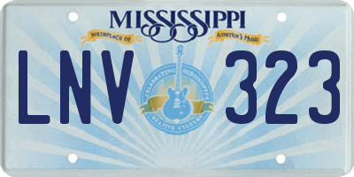 MS license plate LNV323