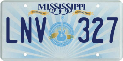 MS license plate LNV327