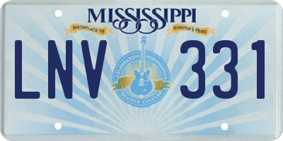 MS license plate LNV331