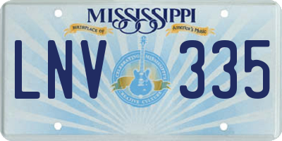MS license plate LNV335