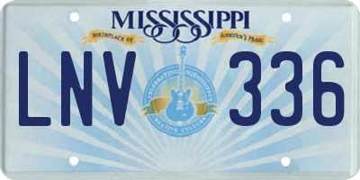 MS license plate LNV336