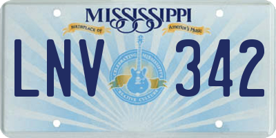 MS license plate LNV342