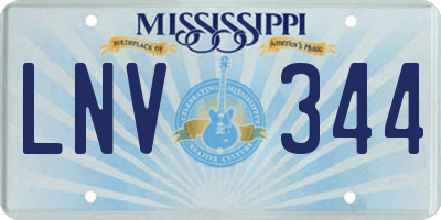 MS license plate LNV344