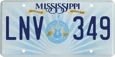 MS license plate LNV349