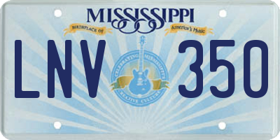 MS license plate LNV350