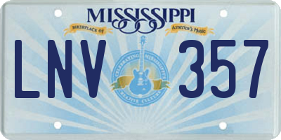 MS license plate LNV357