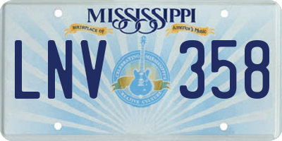 MS license plate LNV358