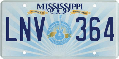 MS license plate LNV364