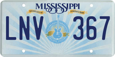 MS license plate LNV367