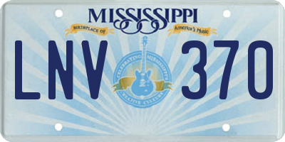 MS license plate LNV370