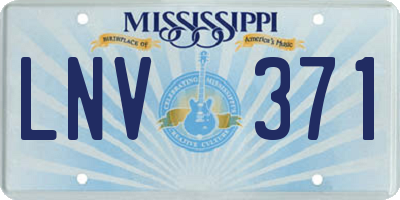 MS license plate LNV371