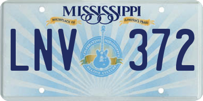 MS license plate LNV372