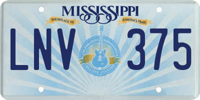 MS license plate LNV375