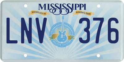 MS license plate LNV376