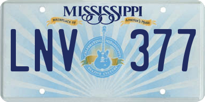 MS license plate LNV377