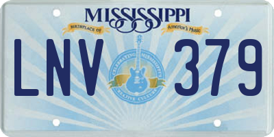 MS license plate LNV379