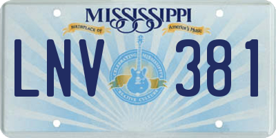 MS license plate LNV381