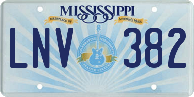 MS license plate LNV382