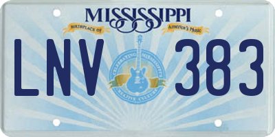 MS license plate LNV383