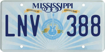 MS license plate LNV388