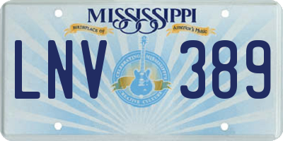 MS license plate LNV389