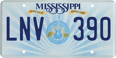 MS license plate LNV390