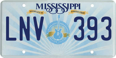 MS license plate LNV393