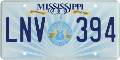 MS license plate LNV394