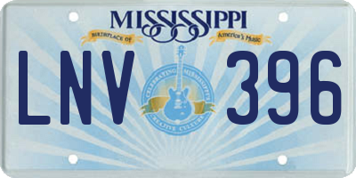 MS license plate LNV396