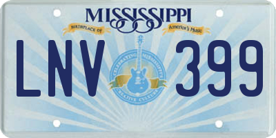 MS license plate LNV399
