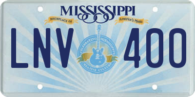 MS license plate LNV400