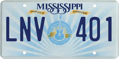 MS license plate LNV401