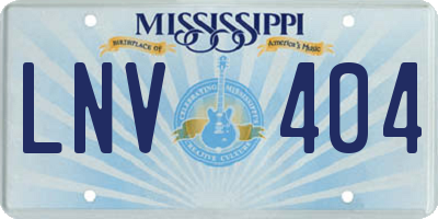 MS license plate LNV404