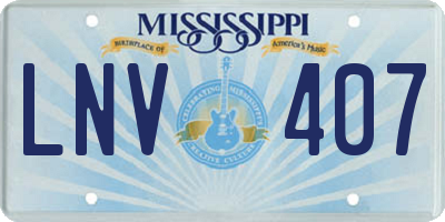 MS license plate LNV407