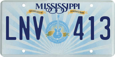 MS license plate LNV413