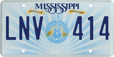 MS license plate LNV414