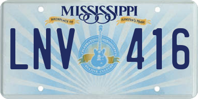 MS license plate LNV416