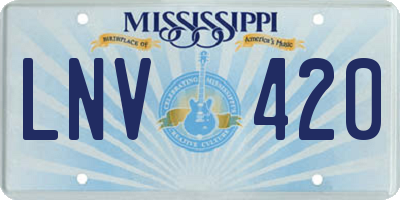 MS license plate LNV420
