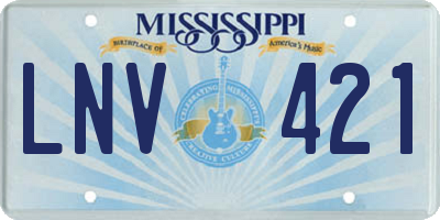 MS license plate LNV421
