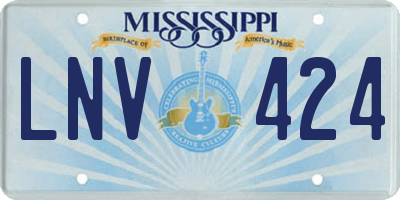 MS license plate LNV424