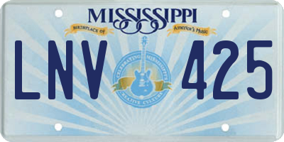 MS license plate LNV425