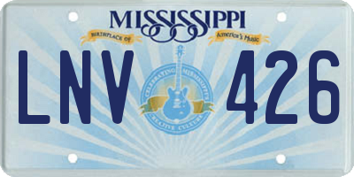 MS license plate LNV426