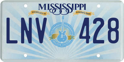 MS license plate LNV428