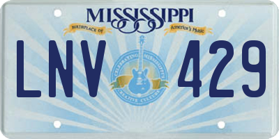 MS license plate LNV429