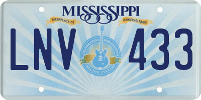 MS license plate LNV433