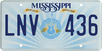 MS license plate LNV436
