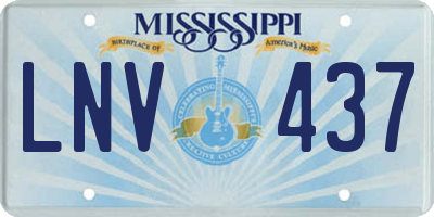 MS license plate LNV437